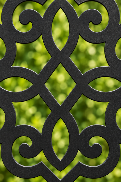 Design 283 Ornate Knot Medallion Laser Cut Metal Privacy Screen Panel close-up detail view