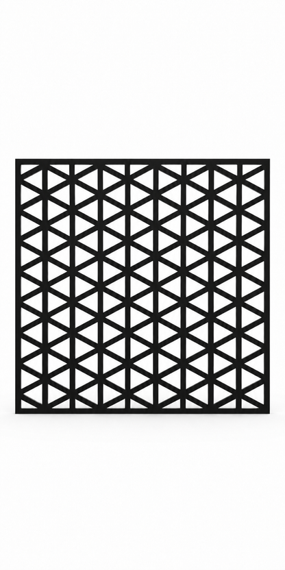Design 285 Isometric Cube Grid Laser Cut Metal Privacy Screen Panel front main view