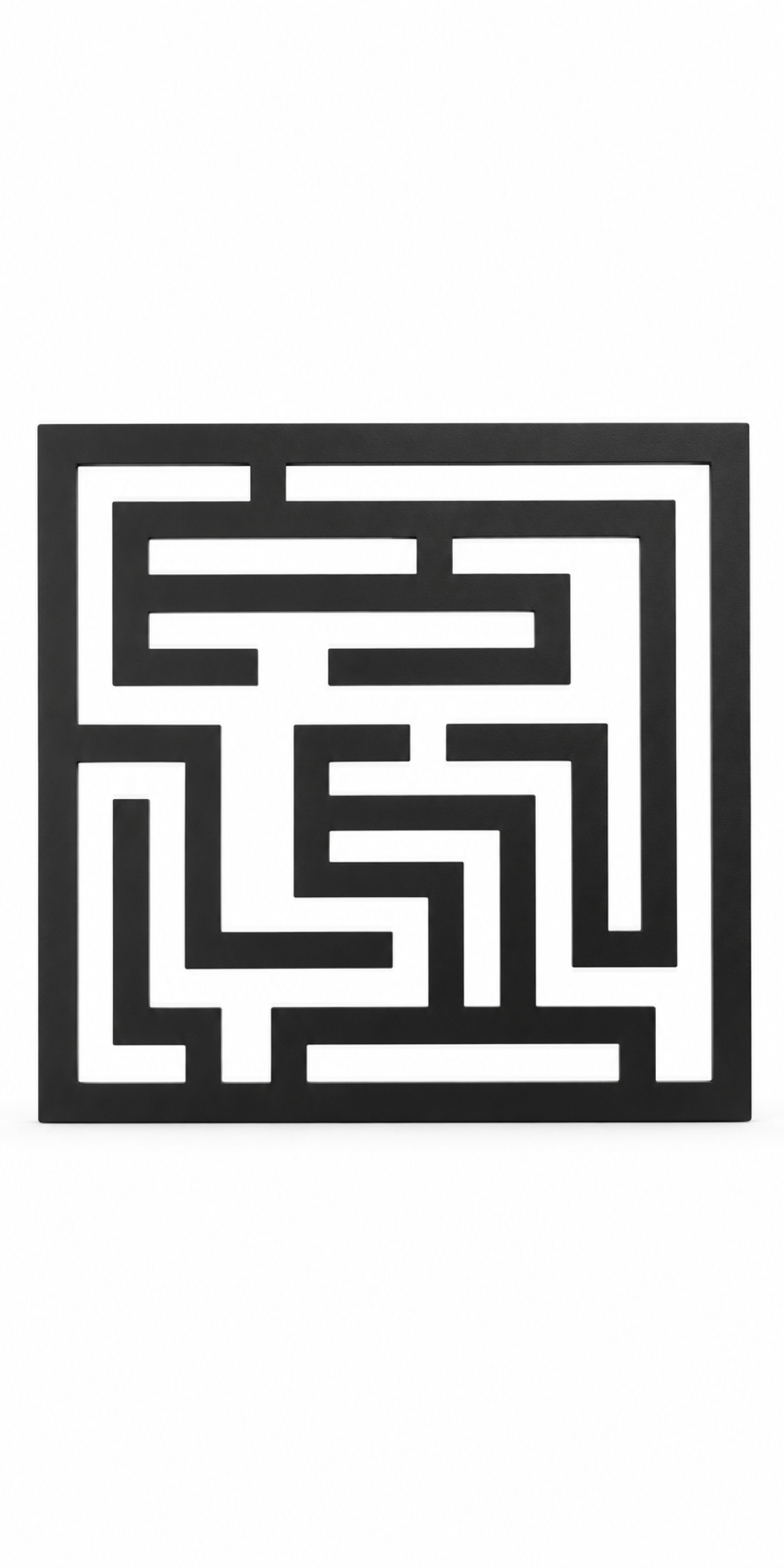 Design 287 Square Labyrinth Laser Cut Metal Privacy Screen Panel front main view