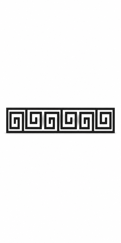 Design 289 Greek Key Border Laser Cut Metal Privacy Screen Panel front main view