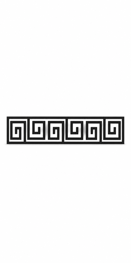 Design 289 Greek Key Border Laser Cut Metal Privacy Screen Panel front main view