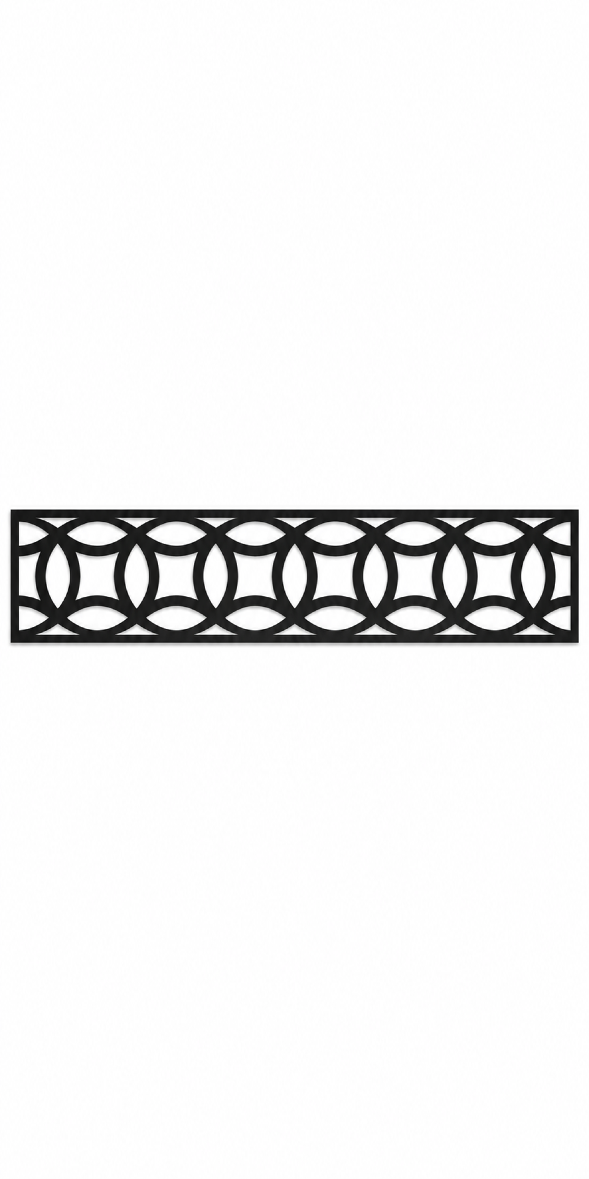 Design 290 Oval Link Border Laser Cut Metal Privacy Screen Panel front main view