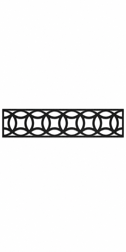 Design 290 Oval Link Border Laser Cut Metal Privacy Screen Panel front main view