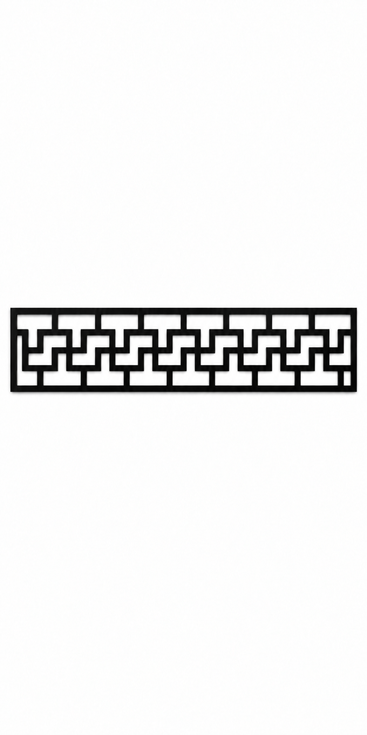 Design 291 Rectangular Key Border Laser Cut Metal Privacy Screen Panel front main view