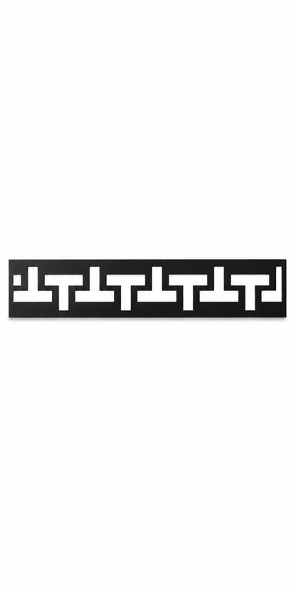 Design 292 Step Key Border Laser Cut Metal Privacy Screen Panel front main view