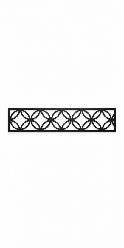 Design 293 Flower Ring Border Laser Cut Metal Privacy Screen Panel front main view