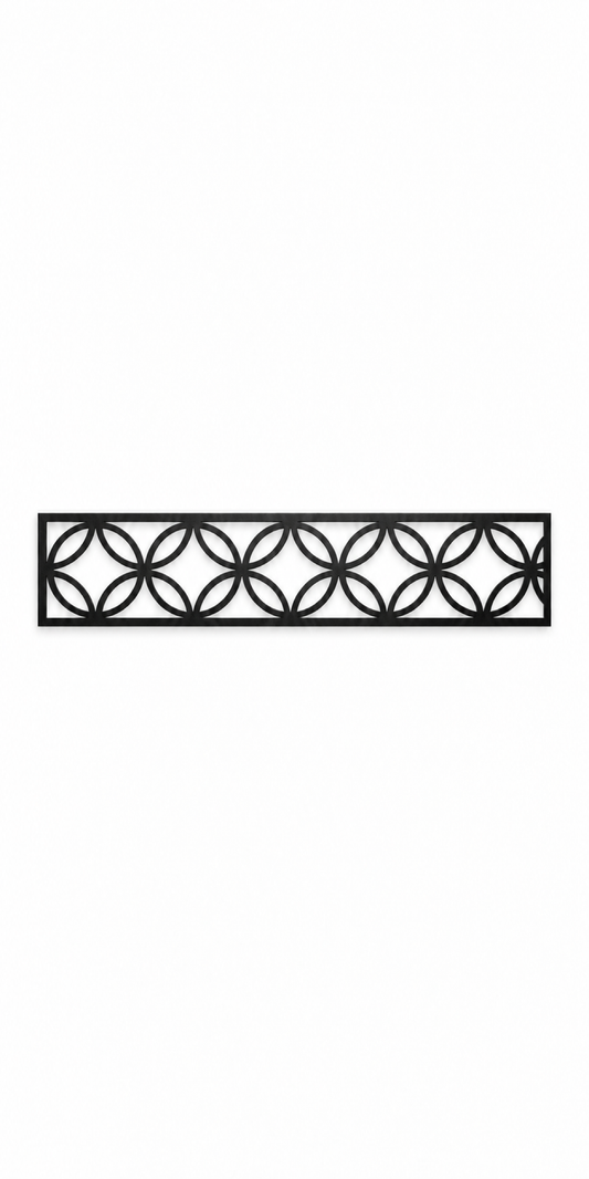 Design 293 Flower Ring Border Laser Cut Metal Privacy Screen Panel front main view