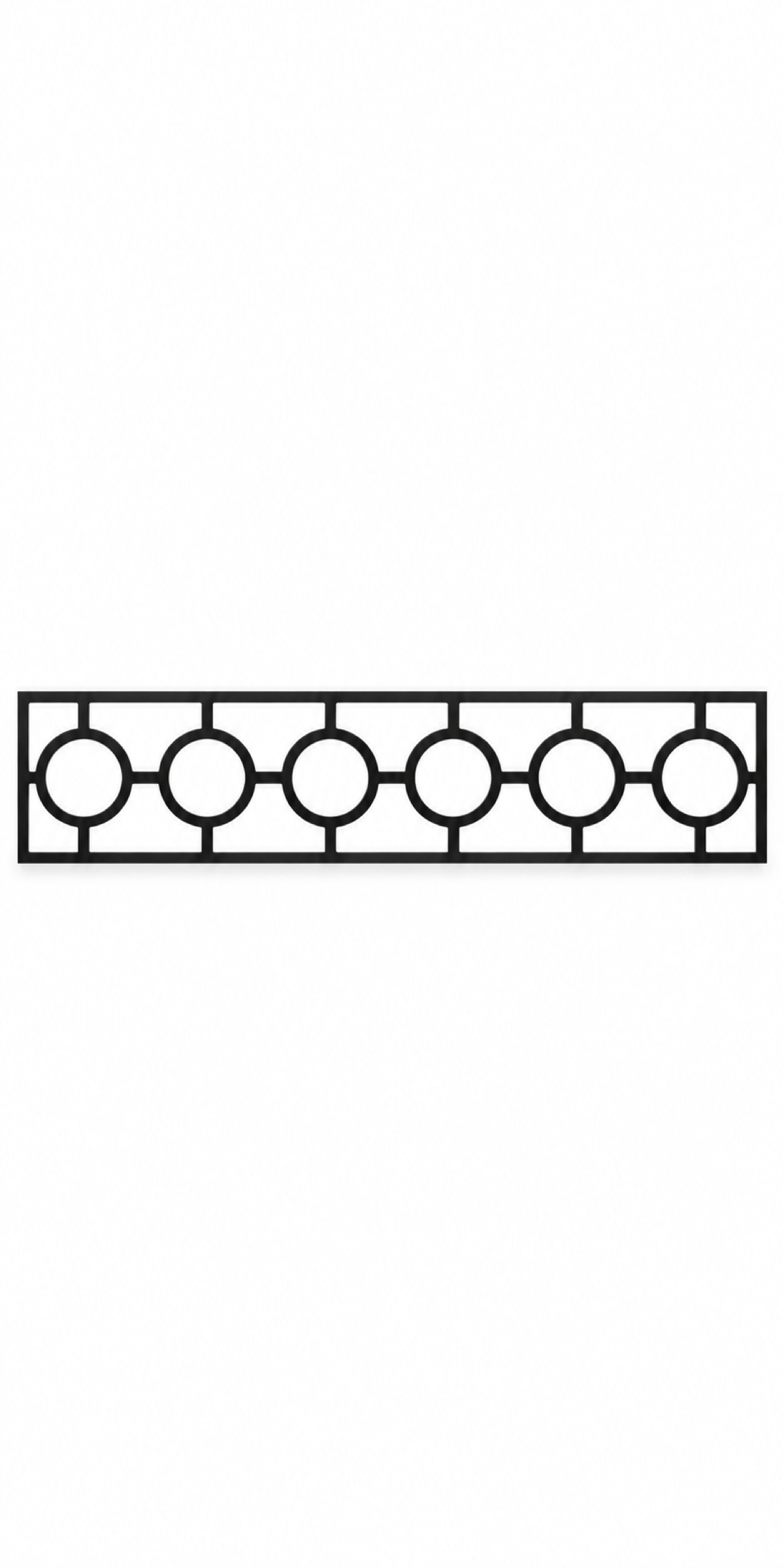Design 294 Circle Bar Border Laser Cut Metal Privacy Screen Panel front main view
