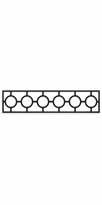 Design 294 Circle Bar Border Laser Cut Metal Privacy Screen Panel front main view