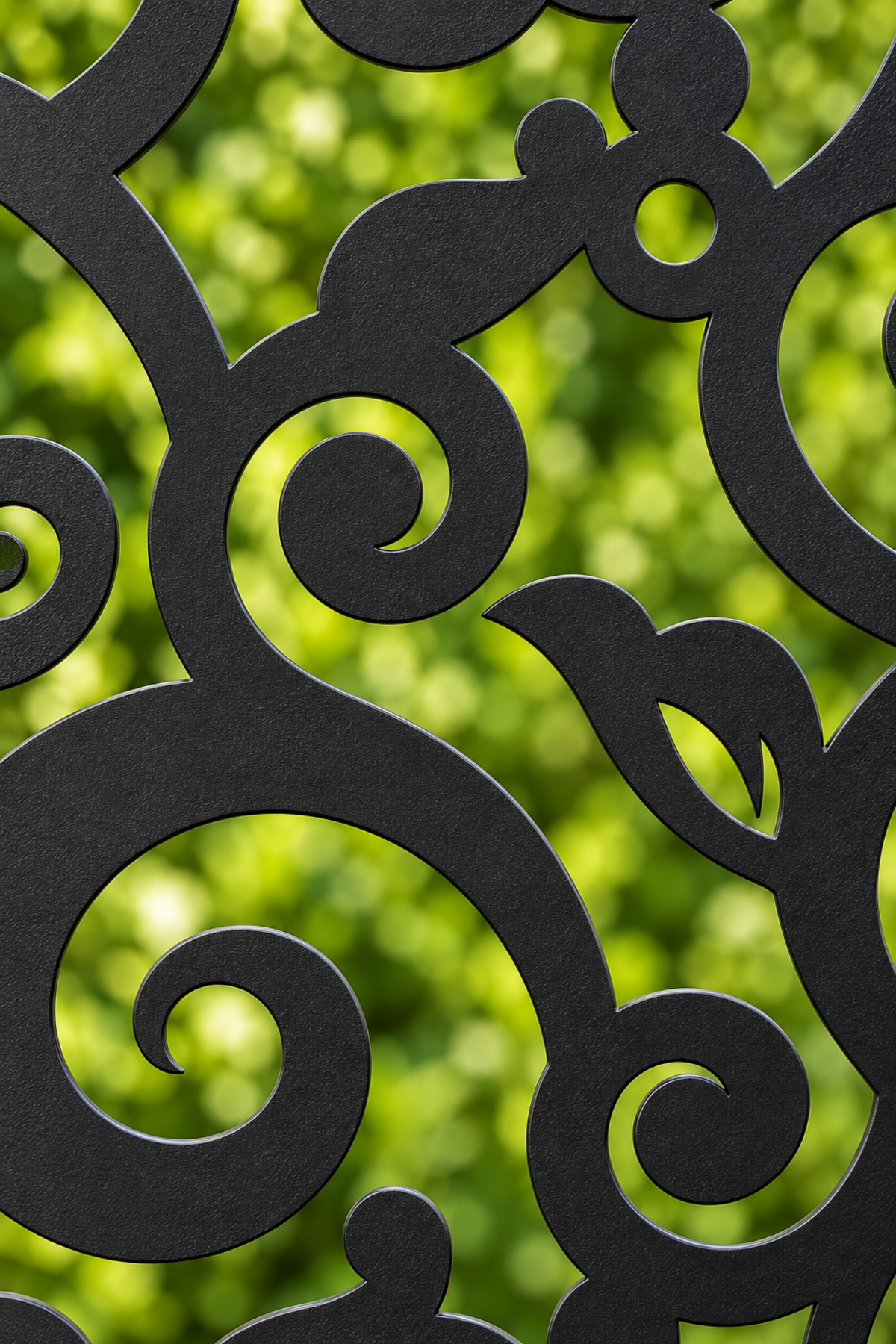 Design 295 Large Cloud Column Laser Cut Metal Privacy Screen Panel close-up detail view