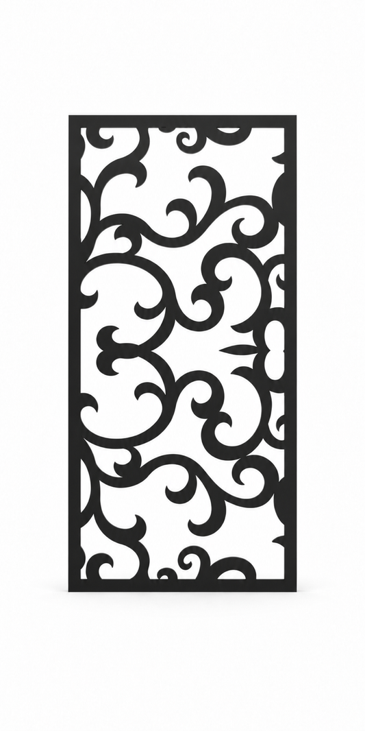 Design 296 Narrow Cloud Column Laser Cut Metal Privacy Screen Panel front main view