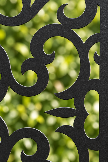 Design 296 Narrow Cloud Column Laser Cut Metal Privacy Screen Panel close-up detail view