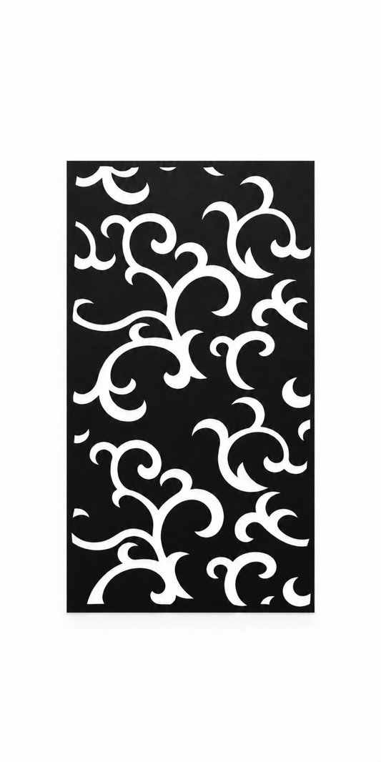 Design 298 Hook Cloud Column Laser Cut Metal Privacy Screen Panel front main view