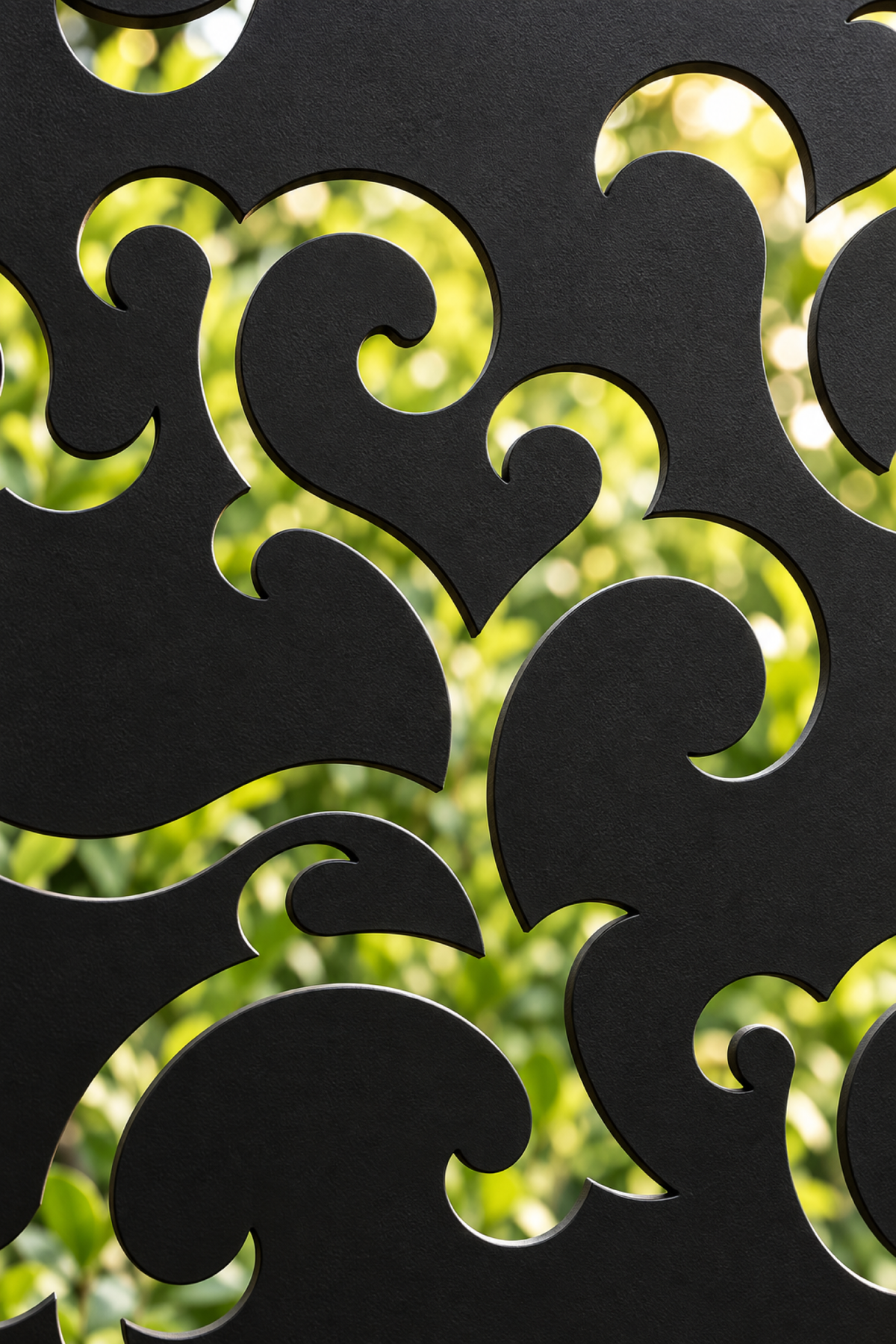 Design 298 Hook Cloud Column Laser Cut Metal Privacy Screen Panel close-up detail view