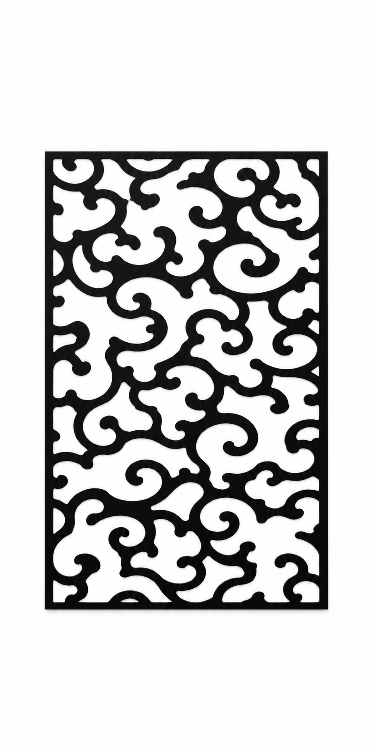 Design 299 Cloud Wave Field Laser Cut Metal Privacy Screen Panel front main view