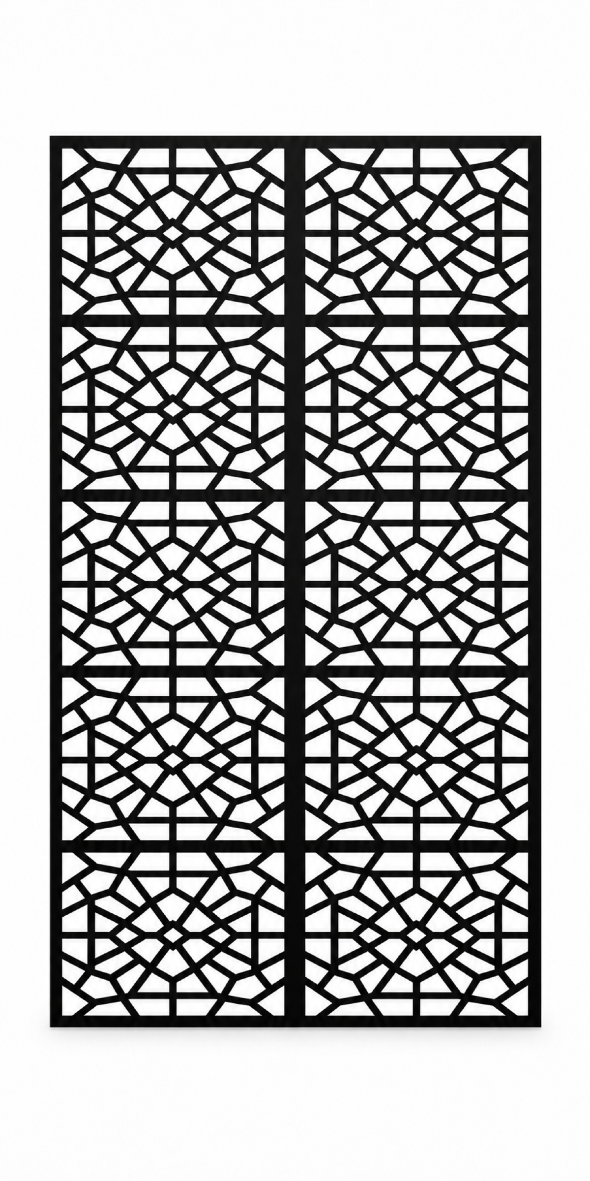 Design 302 Geometric Web Panels Laser Cut Metal Privacy Screen Panel front main view