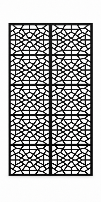 Design 302 Geometric Web Panels Laser Cut Metal Privacy Screen Panel front main view