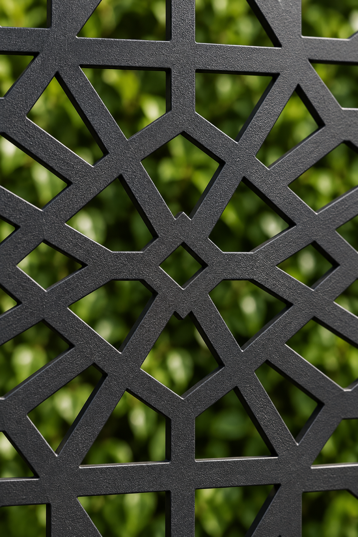 Design 302 Geometric Web Panels Laser Cut Metal Privacy Screen Panel close-up detail view