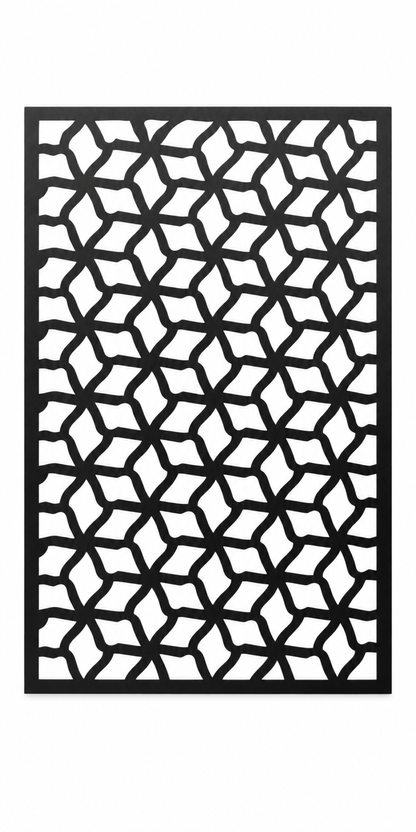 Design 303 Stone Cell Lattice Laser Cut Metal Privacy Screen Panel front main view