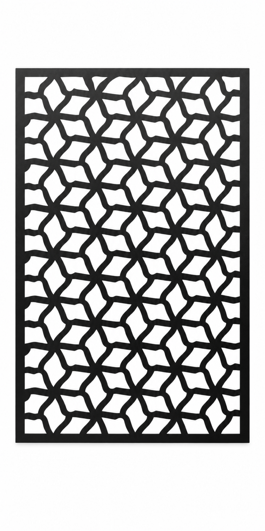 Design 303 Stone Cell Lattice Laser Cut Metal Privacy Screen Panel front main view
