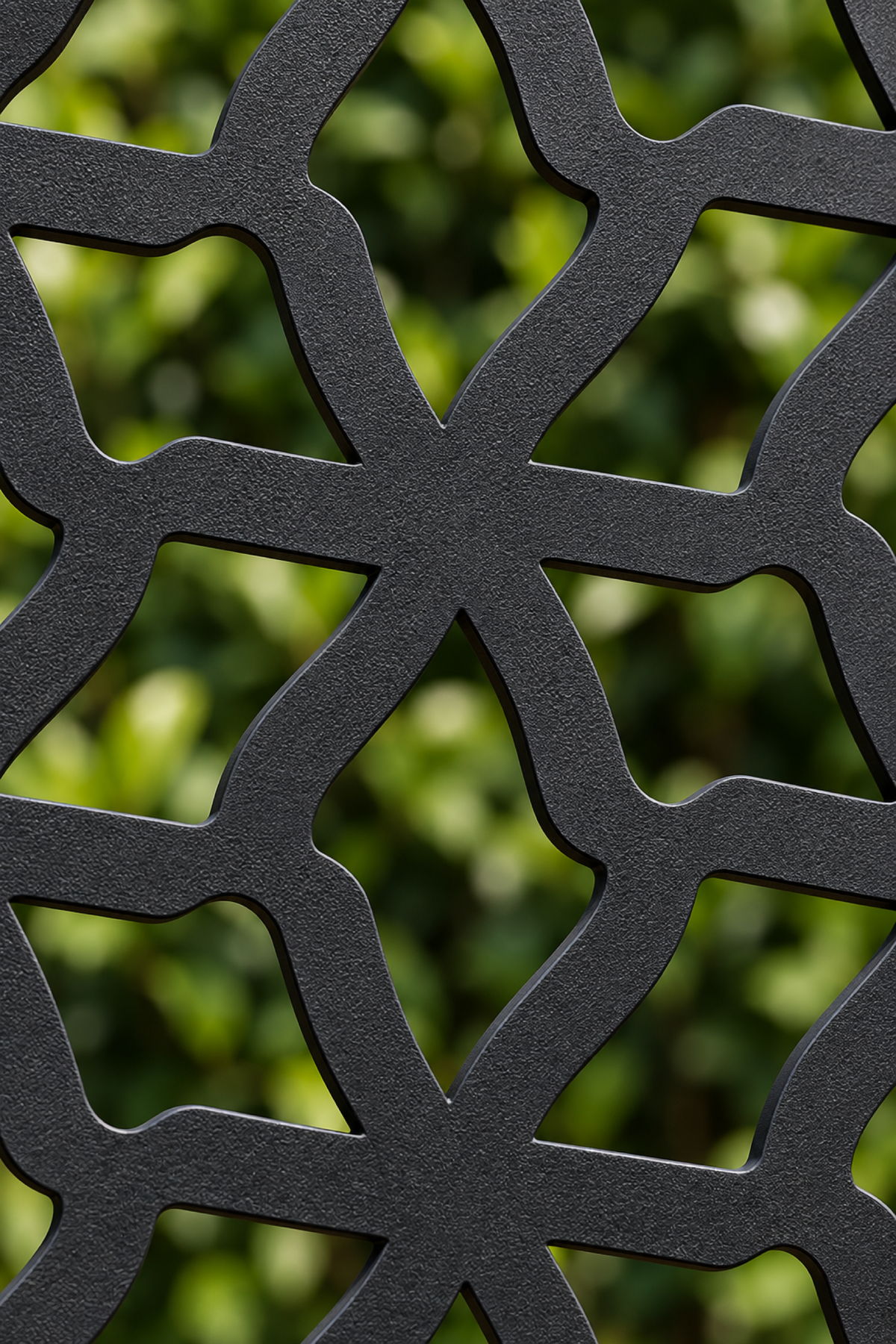 Design 303 Stone Cell Lattice Laser Cut Metal Privacy Screen Panel close-up detail view