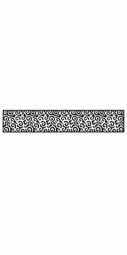 Design 305 Fine Cloud Border Laser Cut Metal Privacy Screen Panel front main view