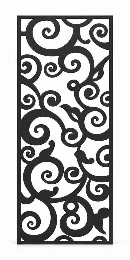 Design 306 Bold Cloud Vine Laser Cut Metal Privacy Screen Panel front main view