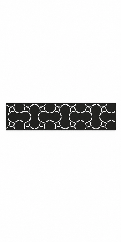 Design 307 Pebble Link Border Laser Cut Metal Privacy Screen Panel front main view