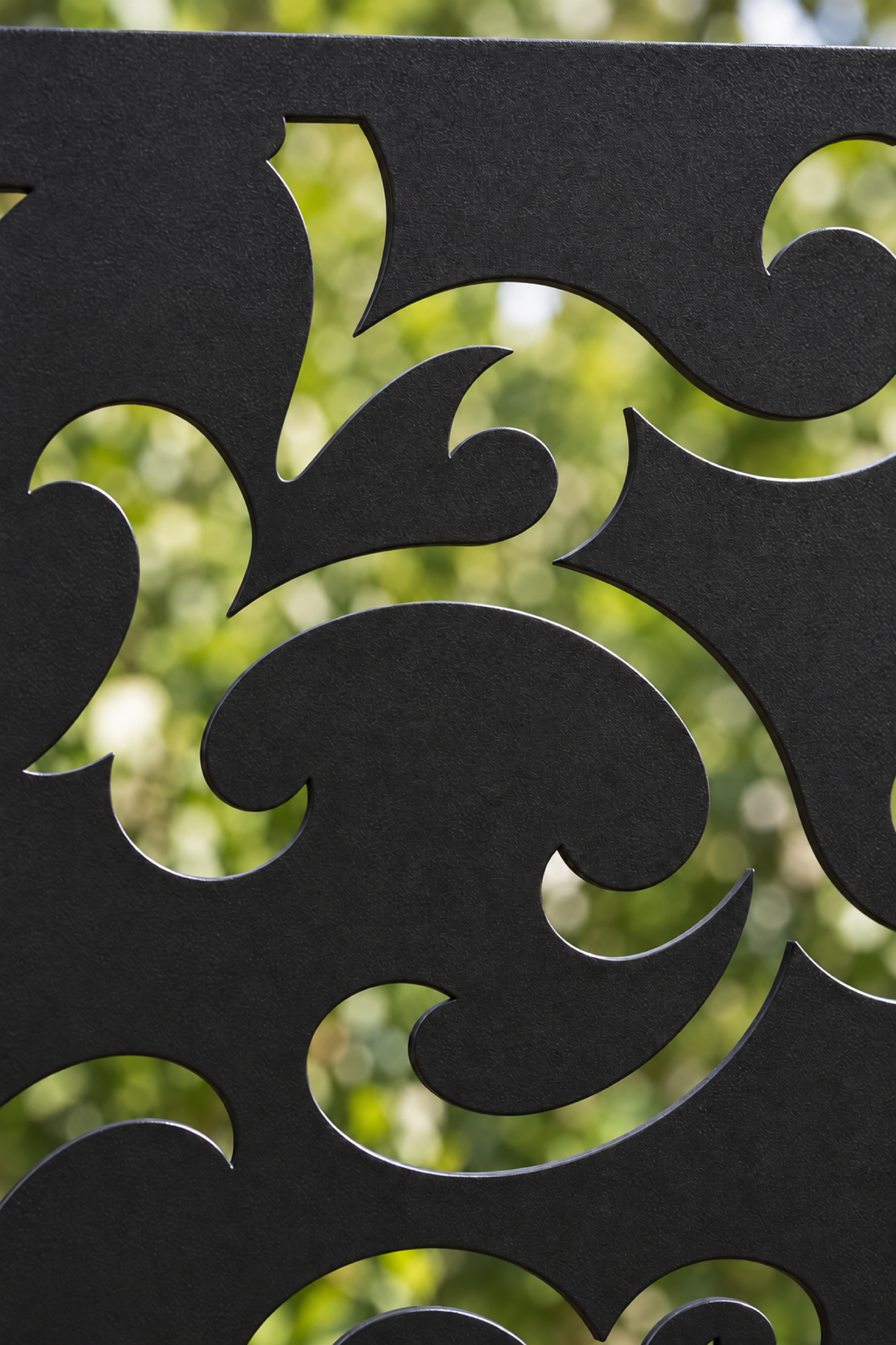 Design 308 Large Cloud Crest Laser Cut Metal Privacy Screen Panel close-up detail view