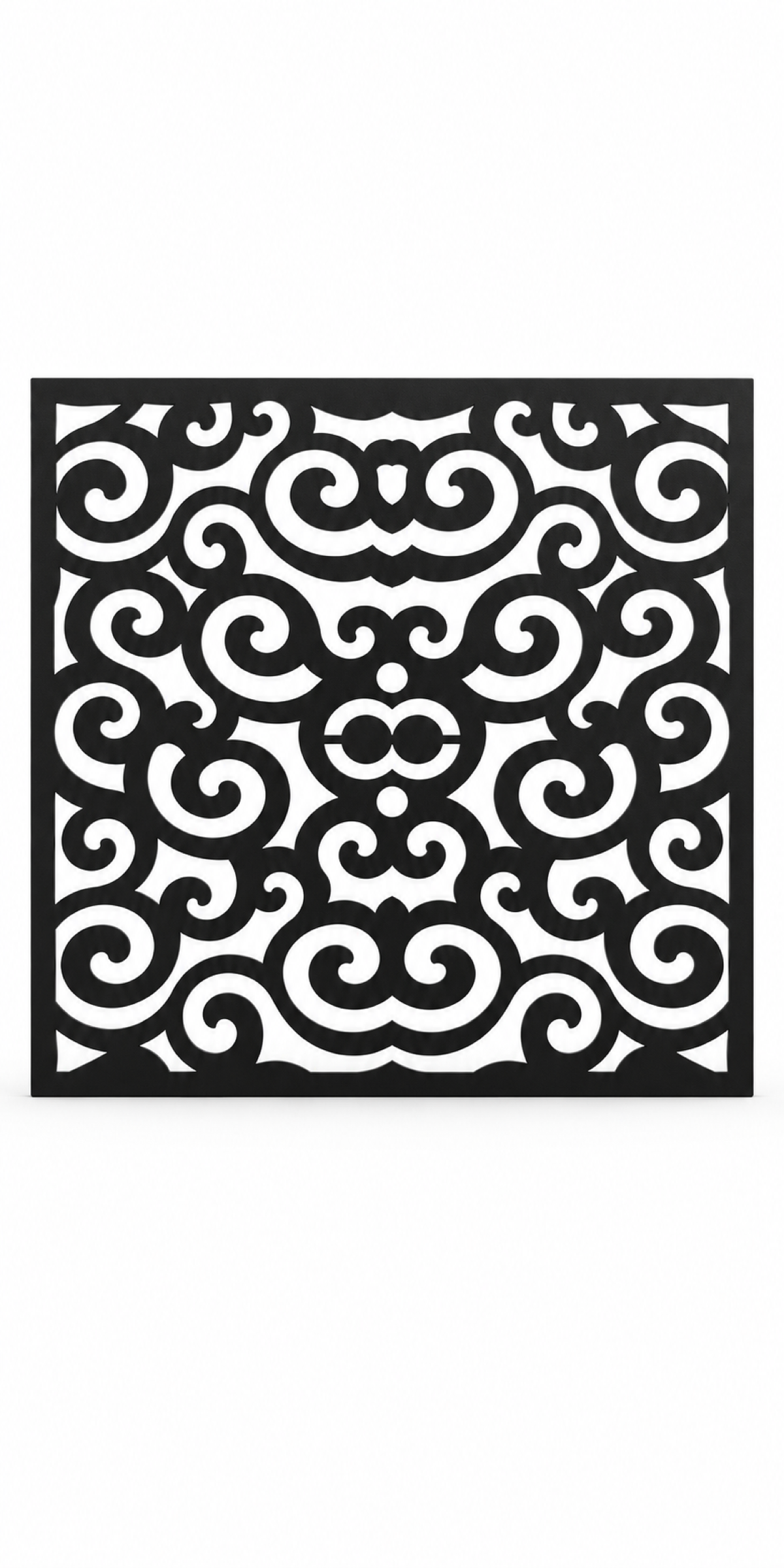 Design 309 Symmetric Ruyi Cloud Laser Cut Metal Privacy Screen Panel front main view