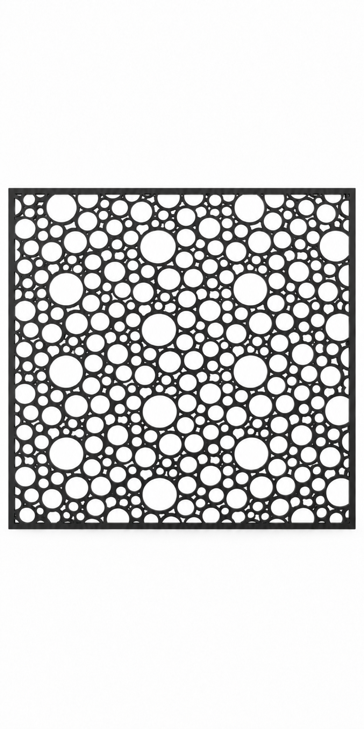 Design 310 Bubble Foam Field Laser Cut Metal Privacy Screen Panel front main view
