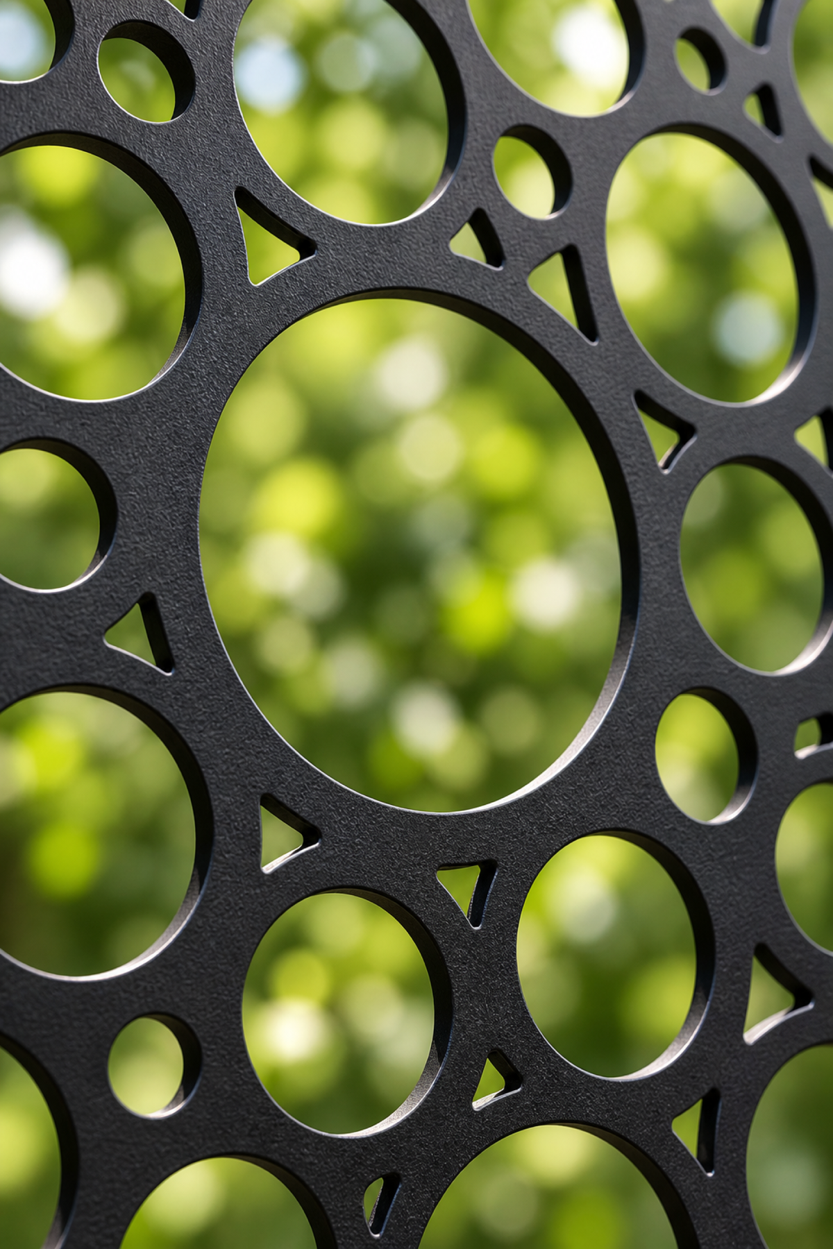 Design 310 Bubble Foam Field Laser Cut Metal Privacy Screen Panel close-up detail view