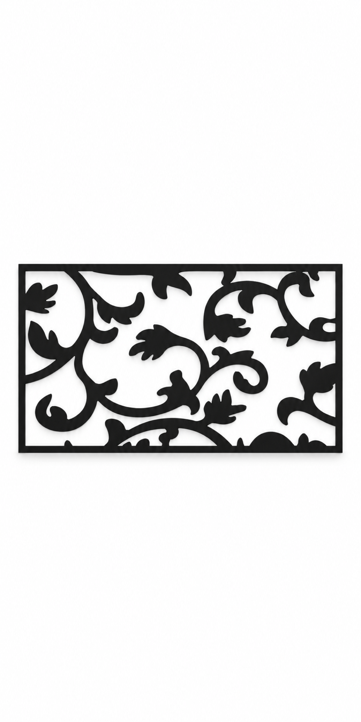 Design 311 Flying Leaf Border Laser Cut Metal Privacy Screen Panel front main view