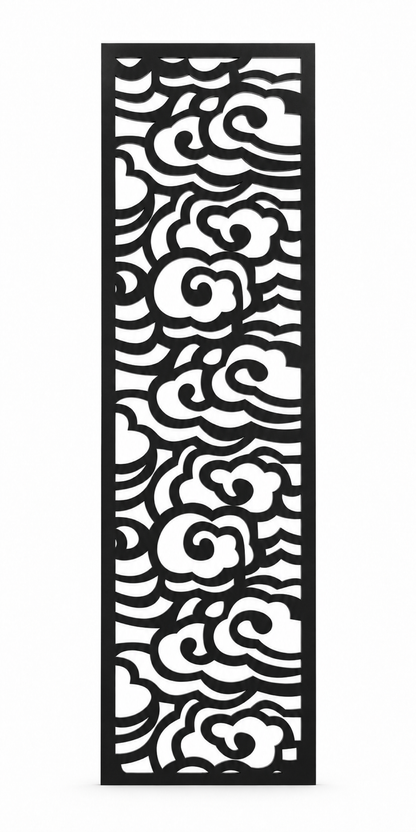 Design 313 Layered Cloud Column Laser Cut Metal Privacy Screen Panel front main view