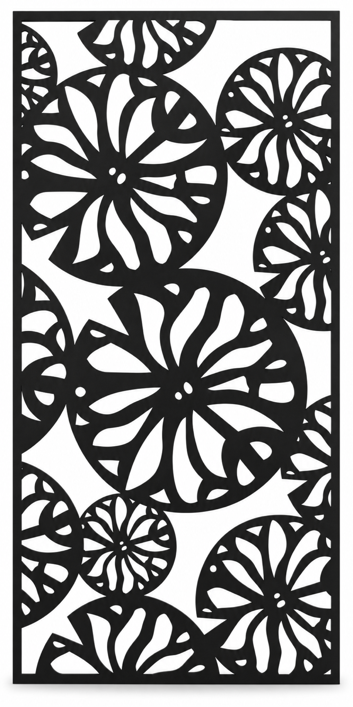 Design 314 Daisy Wheel Garden Laser Cut Metal Privacy Screen Panel front main view