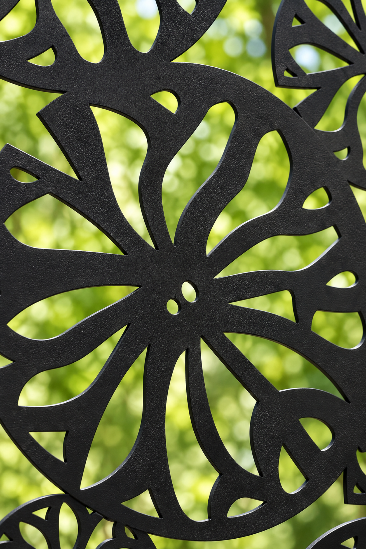 Design 314 Daisy Wheel Garden Laser Cut Metal Privacy Screen Panel close-up detail view