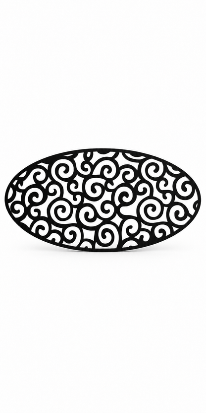 Design 316 Oval Cloud Medallion Laser Cut Metal Privacy Screen Panel front main view