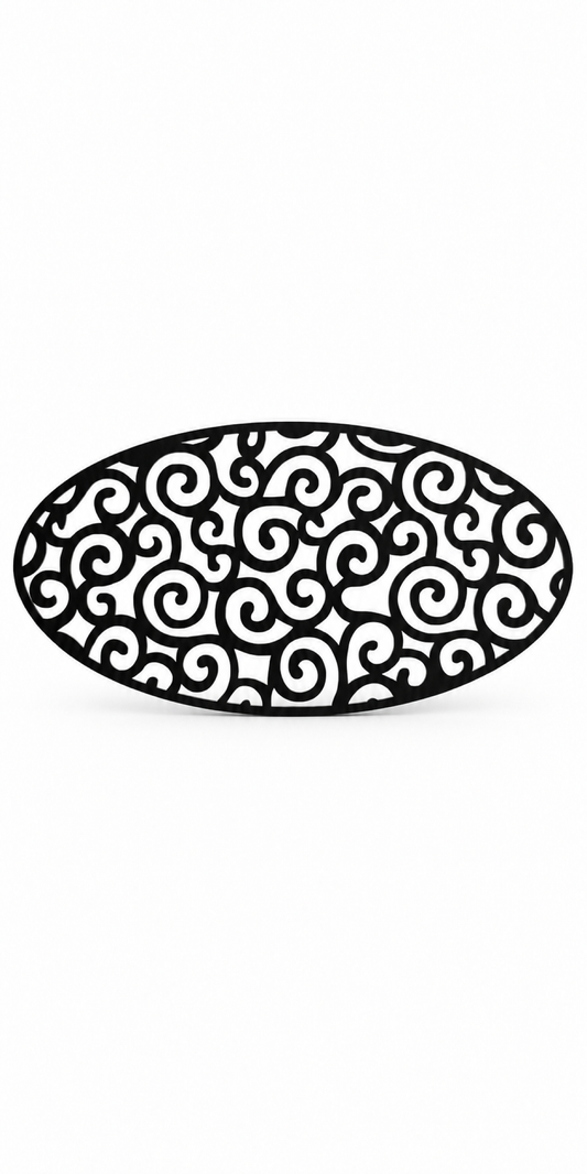 Design 316 Oval Cloud Medallion Laser Cut Metal Privacy Screen Panel front main view