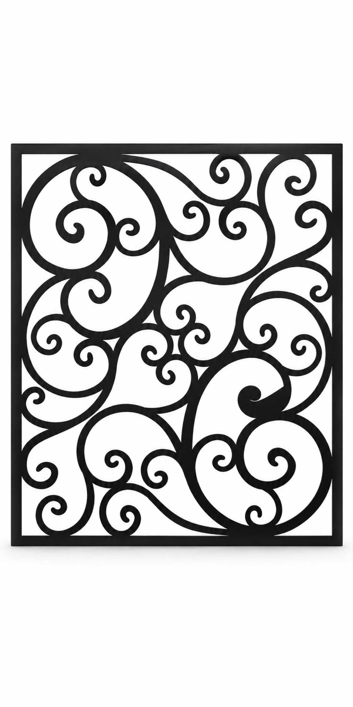 Design 317 Open Cloud Square Laser Cut Metal Privacy Screen Panel front main view