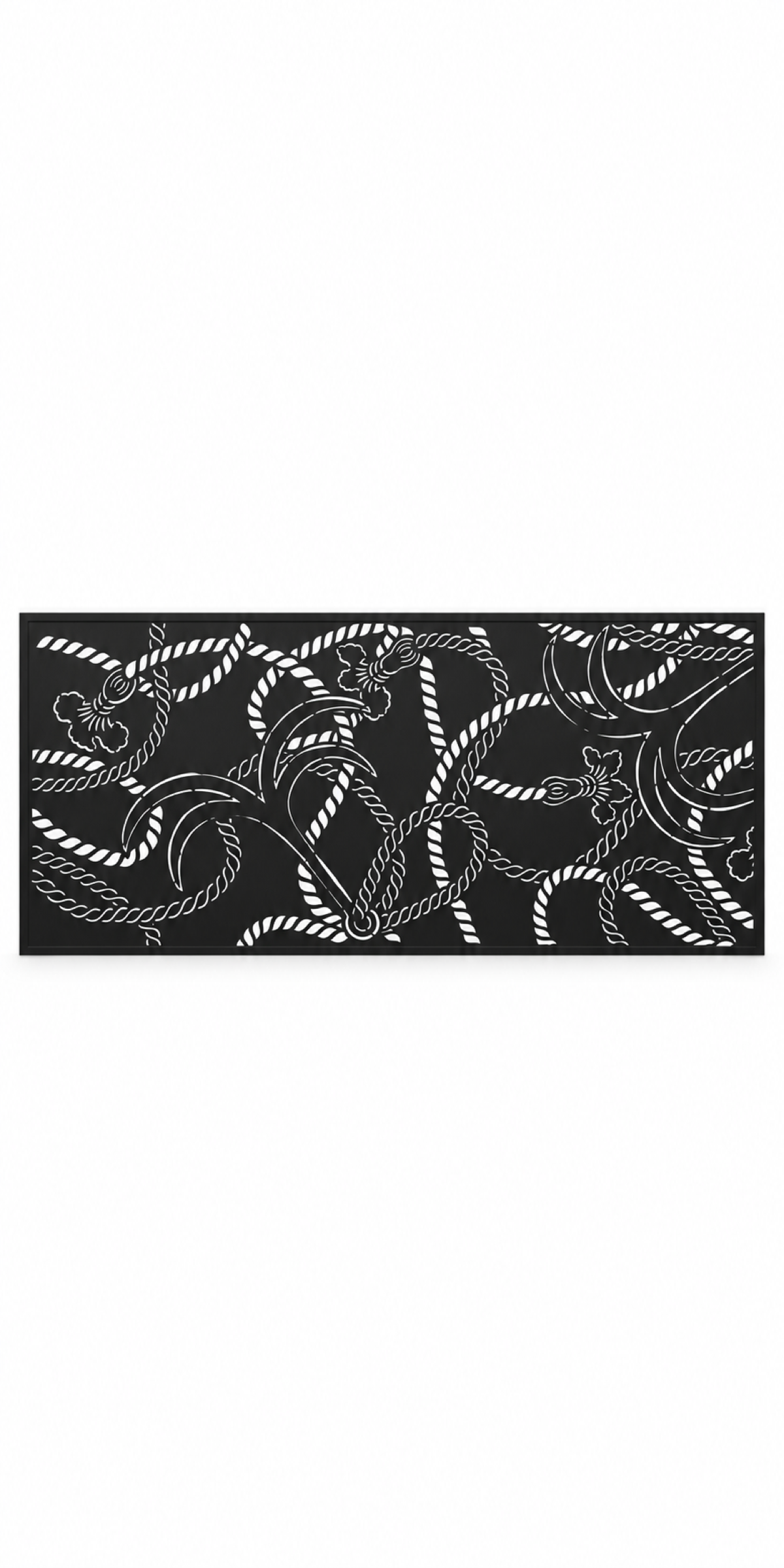 Design 318 Fish Scale Wave Border Laser Cut Metal Privacy Screen Panel front main view