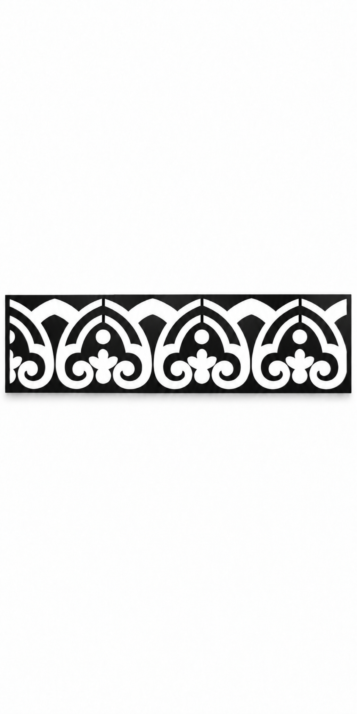 Design 319 Gothic Fleur Border Laser Cut Metal Privacy Screen Panel front main view