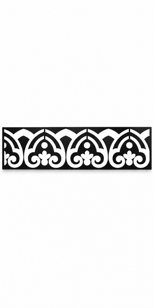 Design 319 Gothic Fleur Border Laser Cut Metal Privacy Screen Panel front main view