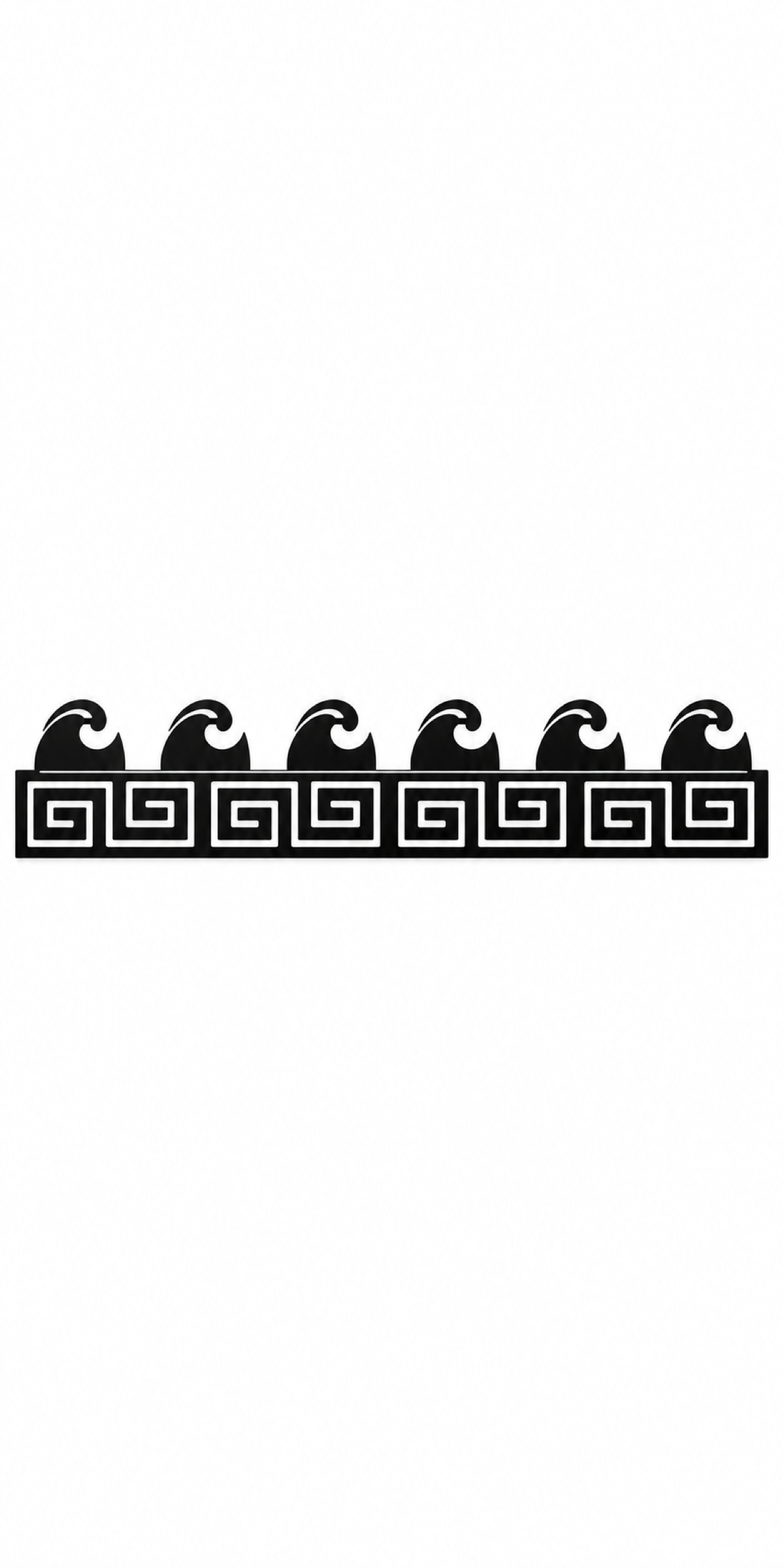 Design 321 Greek Wave Crest Border Laser Cut Metal Privacy Screen Panel front main view