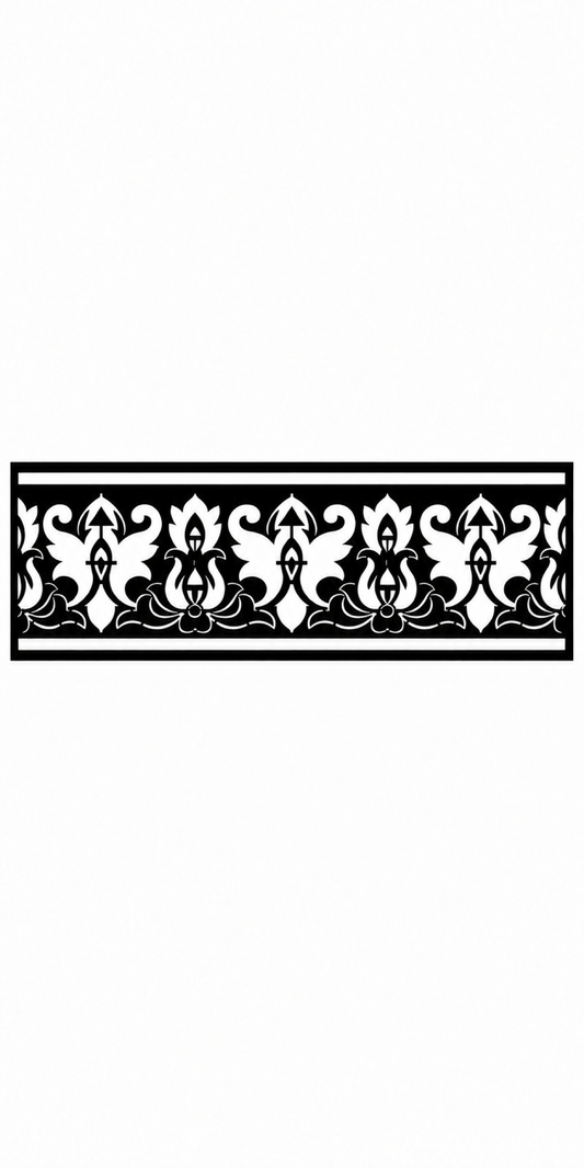 Design 323 Regal Fleur Banner Laser Cut Metal Privacy Screen Panel front main view