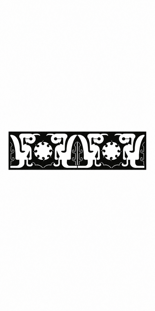 Design 324 Scalloped Crown Border Laser Cut Metal Privacy Screen Panel front main view