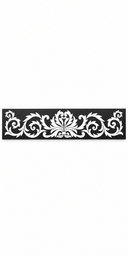 Design 325 Lotus Scroll Border Laser Cut Metal Privacy Screen Panel front main view