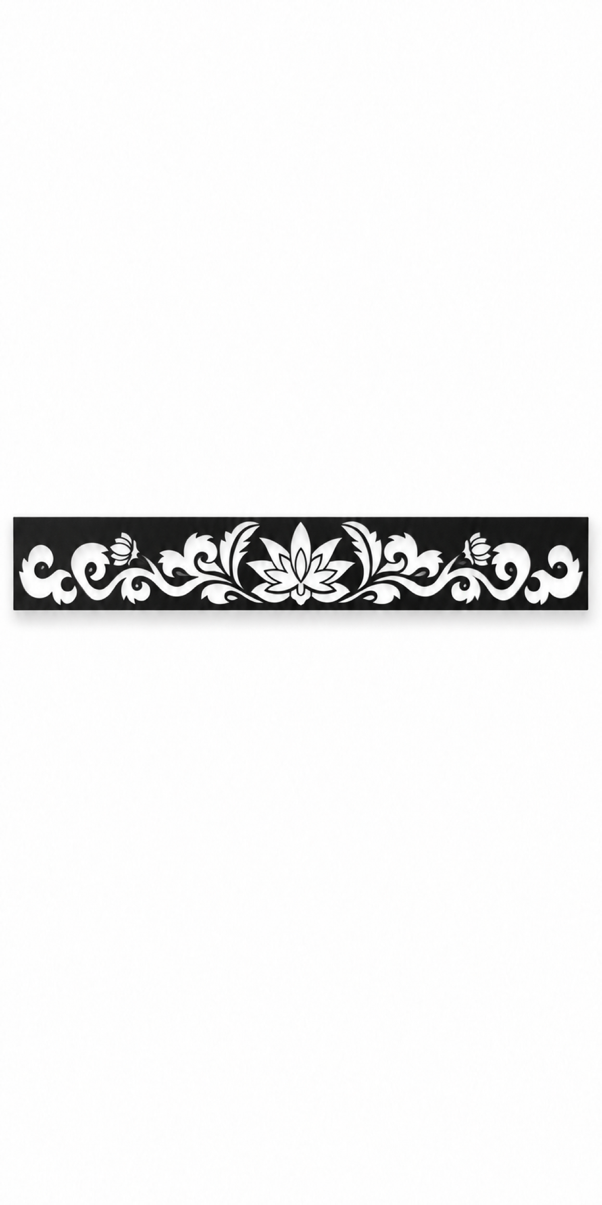 Design 326 Lotus Crest Border Laser Cut Metal Privacy Screen Panel front main view