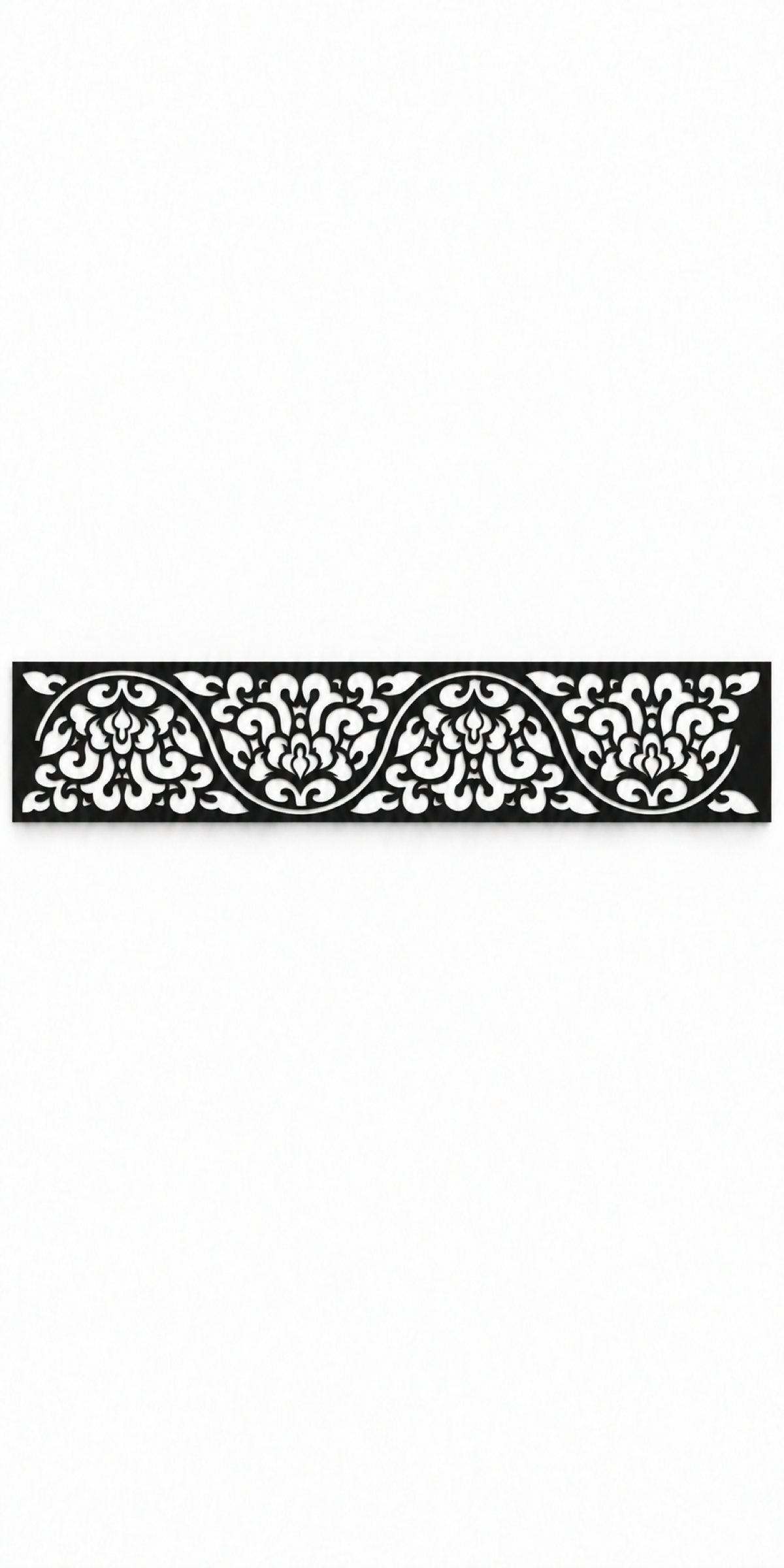 Design 328 Baroque Heart Border Laser Cut Metal Privacy Screen Panel front main view