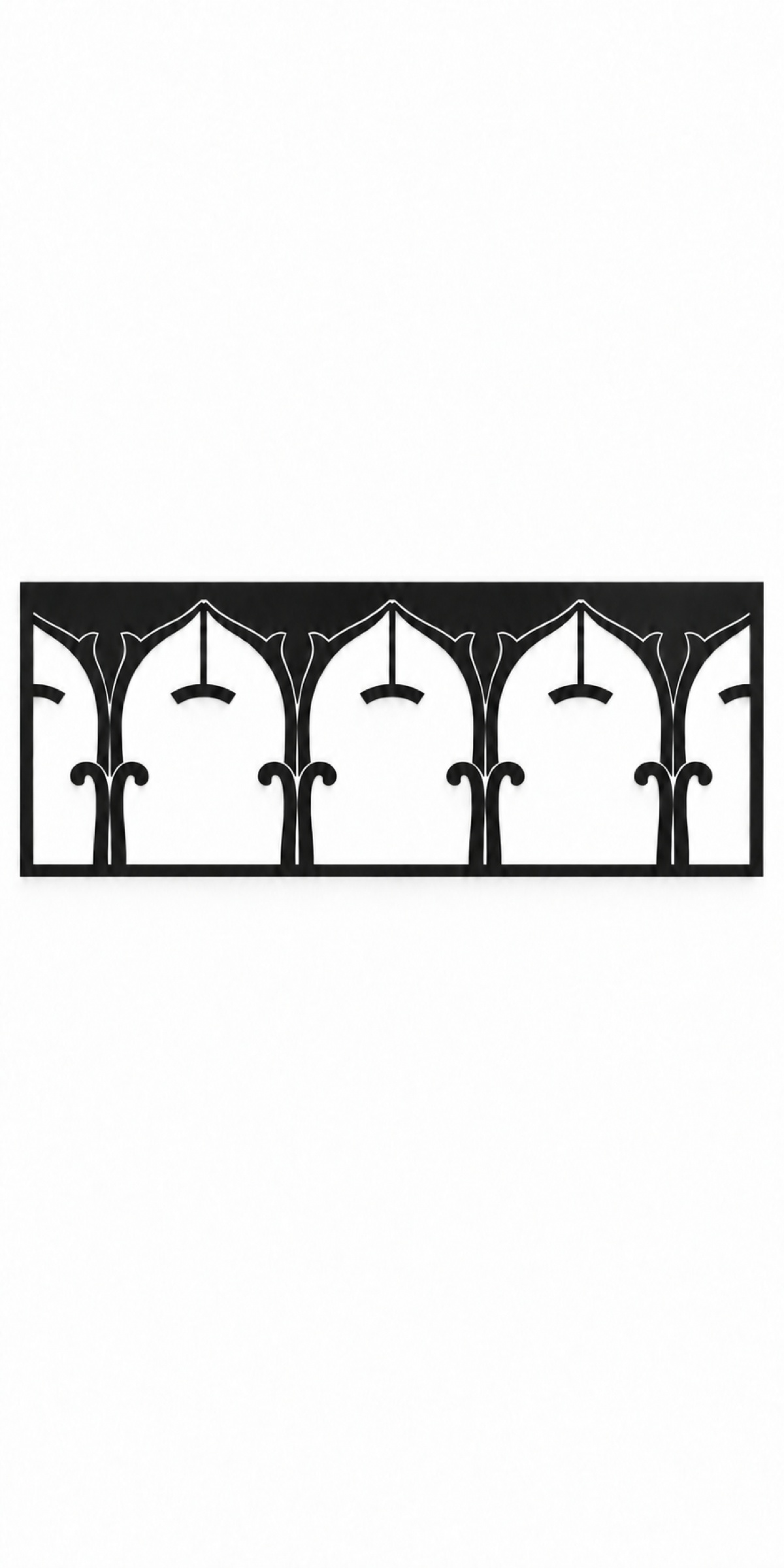 Design 329 Gothic Arch Border Laser Cut Metal Privacy Screen Panel front main view