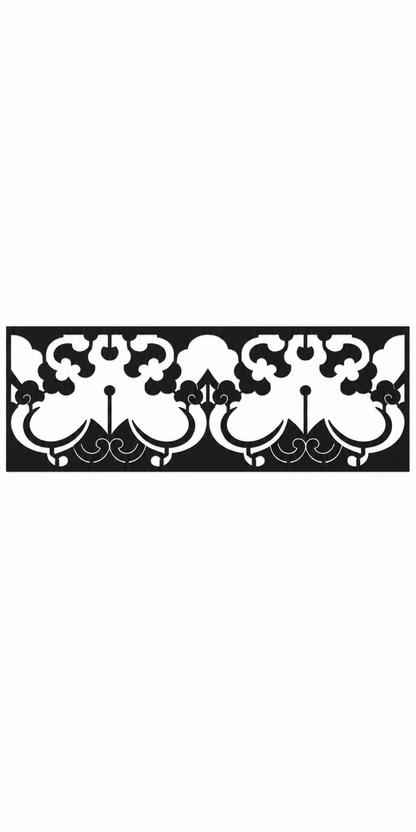 Design 330 Mirrored Lotus Border Laser Cut Metal Privacy Screen Panel front main view